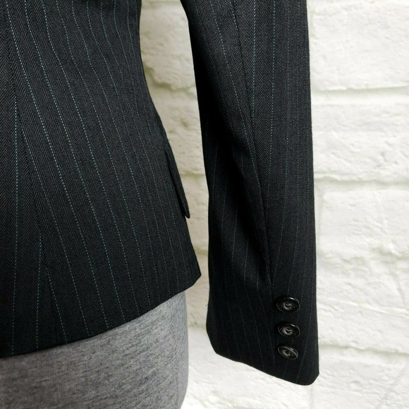 Evan-Picone Blazer Size 6P Charcoal & Teal Stripe - Picture 9 of 11